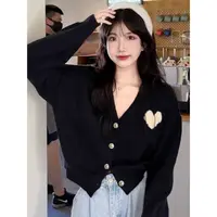 【小巧定制】CCC11656秋冬新款爱心甜美毛衣开衫大码女装