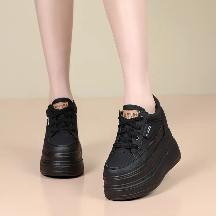 【10-12CM】内增高厚底小白鞋秋冬新款时尚百搭小个子休闲显瘦女鞋