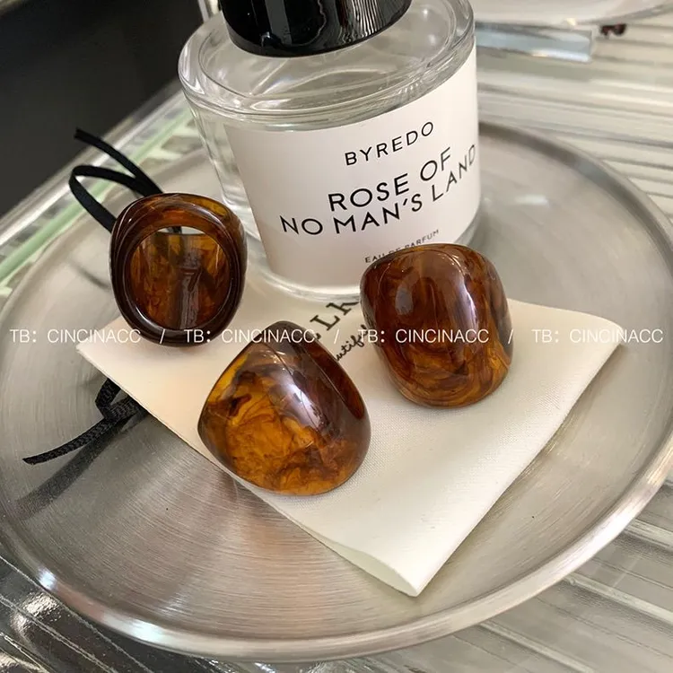 非金属亚克力戒指 小众时尚简约戒指女网红款不掉色高级感高级