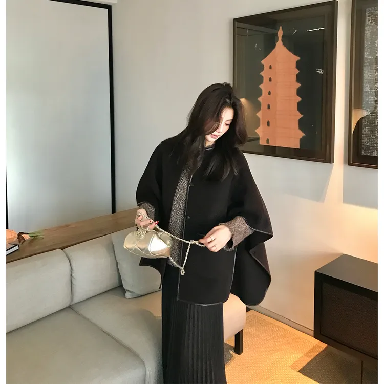 【ALONE SAVOR】龍喜儿 旧时南法 100纯羊毛包边双面呢大衣Y855