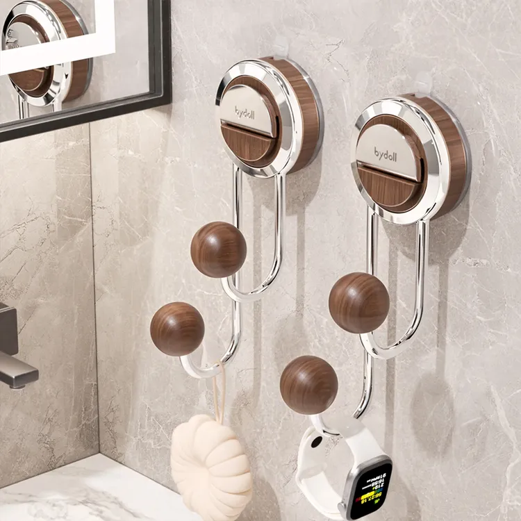 浴室壁挂发圈收纳架吸盘挂钩免打孔门后衣钩多功能强承重发饰粘钩