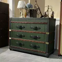 【春哥说家具】HLF-700-1实木祖母绿三斗柜大容量储物柜110*50*88cm