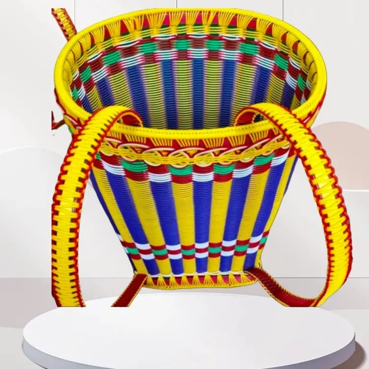 加厚手工编织藤编塑料家用民族风背篓背兜买菜实用批发家庭好物