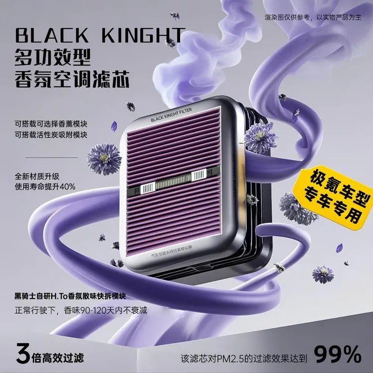 黑骑士【极氪车型】专用多功能抑菌除霉可快拆香薰模块新款空调滤芯