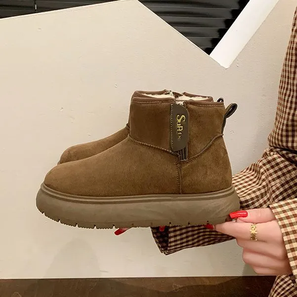 加绒高帮雪地靴女2025冬季新款学生ins韩版保暖2025今年流行棉鞋