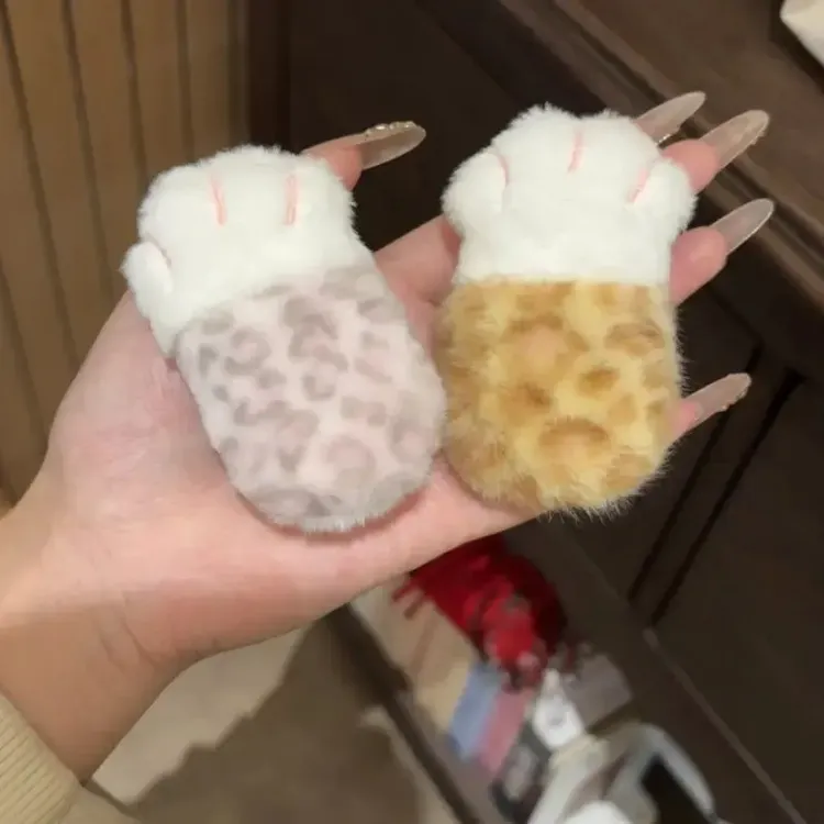 Q原宿辣妹可爱小猫爪发夹发饰夹子毛绒秋冬刘海夹发卡头饰女韩版