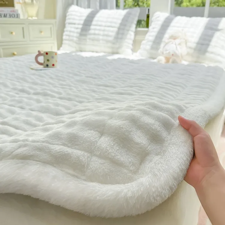牛奶绒泡泡床垫牛奶绒防滑床垫秋季床垫宿舍防潮床垫毛绒加厚床垫