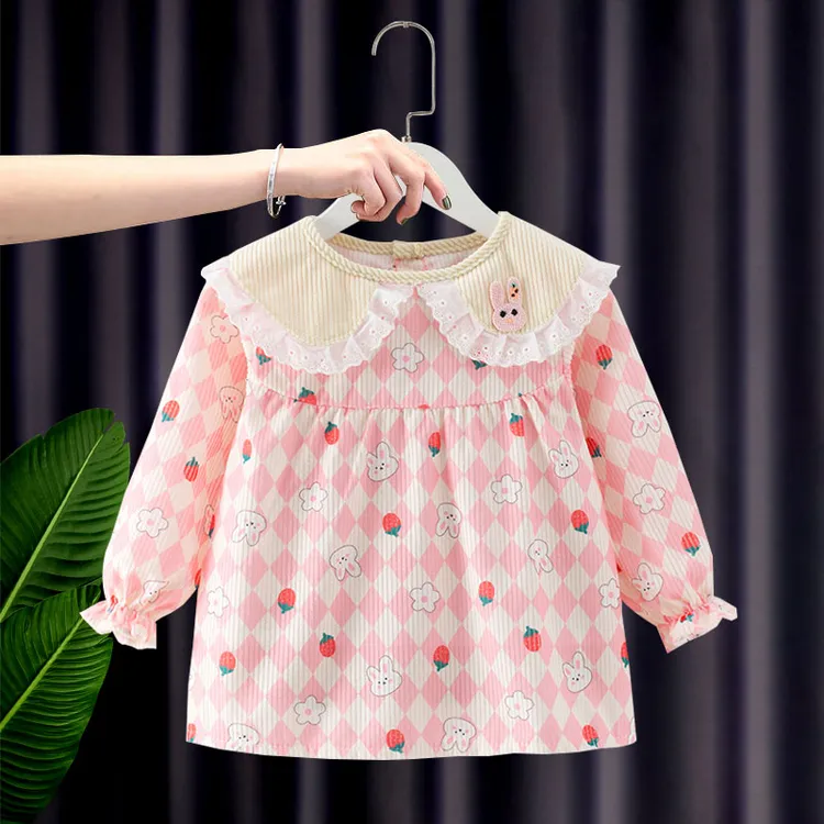 儿童罩衣秋冬新款女宝宝罩衣公主风防水外穿婴儿吃饭围兜长袖防水