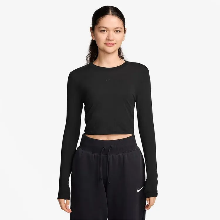 Nike/耐克女子春季新款长袖T恤运动休闲圆领高腰修身打底衫HF5323