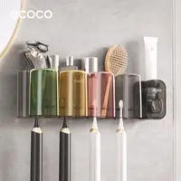 ecoco抑菌牙刷置物架挂墙式牙缸壁挂式免打孔牙刷架防霉牙刷架A