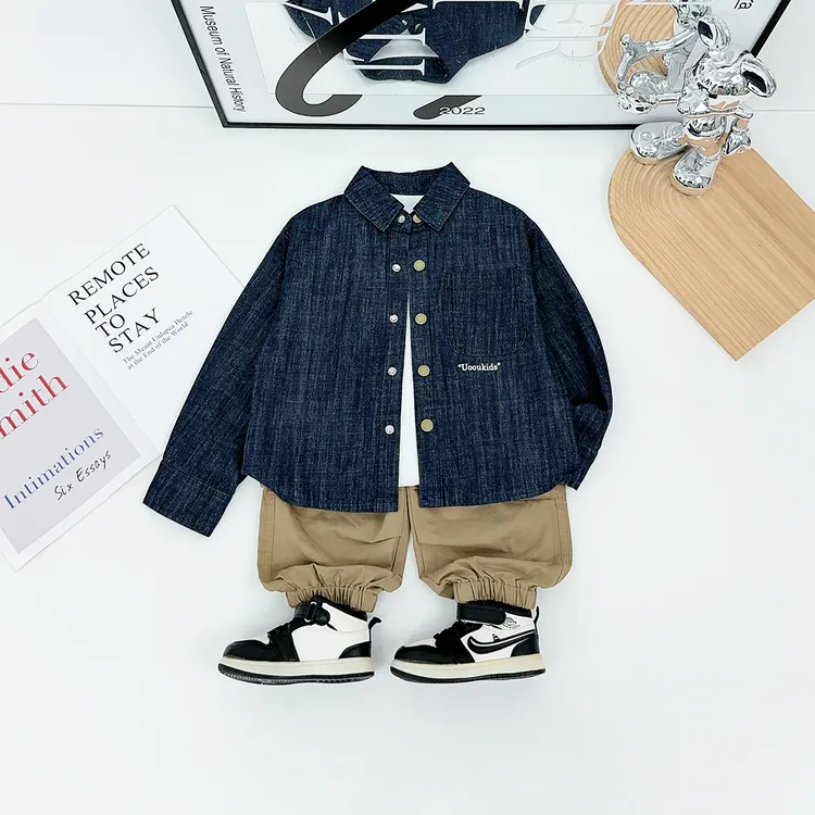 儿童牛仔衬衫长袖男童春秋2025秋新款秋装 BQ25838Y 悠悠童话童装