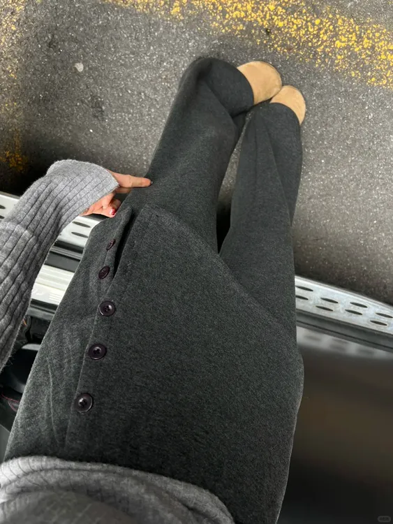 韩系可拆卸屁帘裤女冬季新款大码胖mm宽松显瘦加绒加厚休闲糯米裤