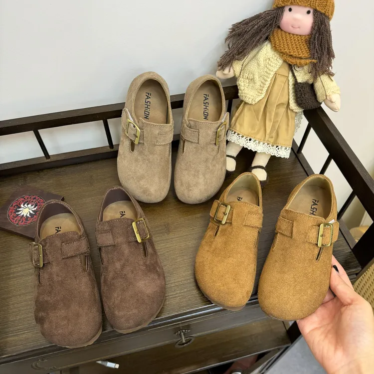 儿童勃肯鞋2025女童单鞋男童宝宝豆豆博肯鞋软底皮鞋QZX-5516