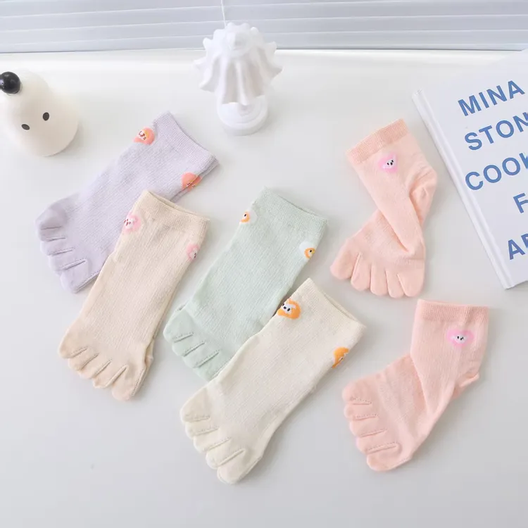 五指袜子男女宝宝卡通动漫透气吸湿排汗中筒袜运动风森系常规厚度