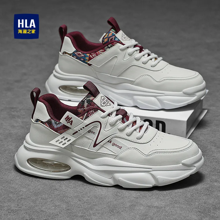 海澜之家男鞋冬季加绒保暖棉鞋运动休闲跑步时尚皮面小白老爹潮鞋