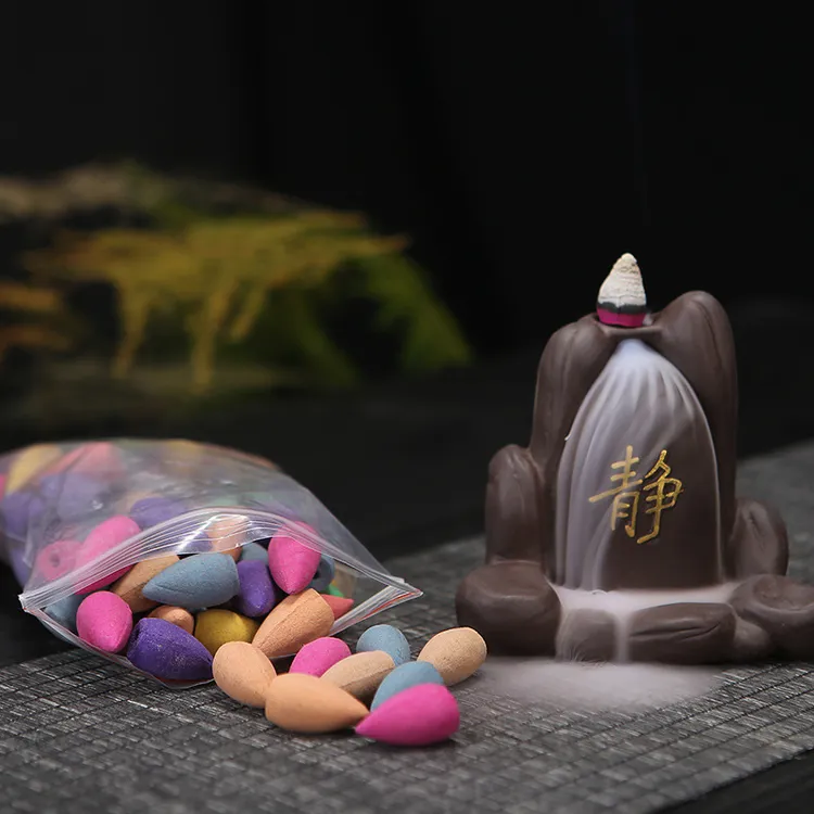 天然倒流香粒家用室内檀香沉香崖柏艾草塔香持久除臭流云香薰