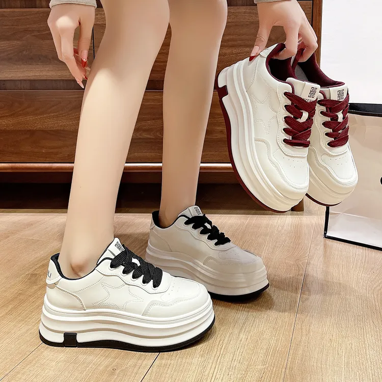 厚底小白鞋女鞋2025春季新款松糕面包百搭运动休闲鞋1688
