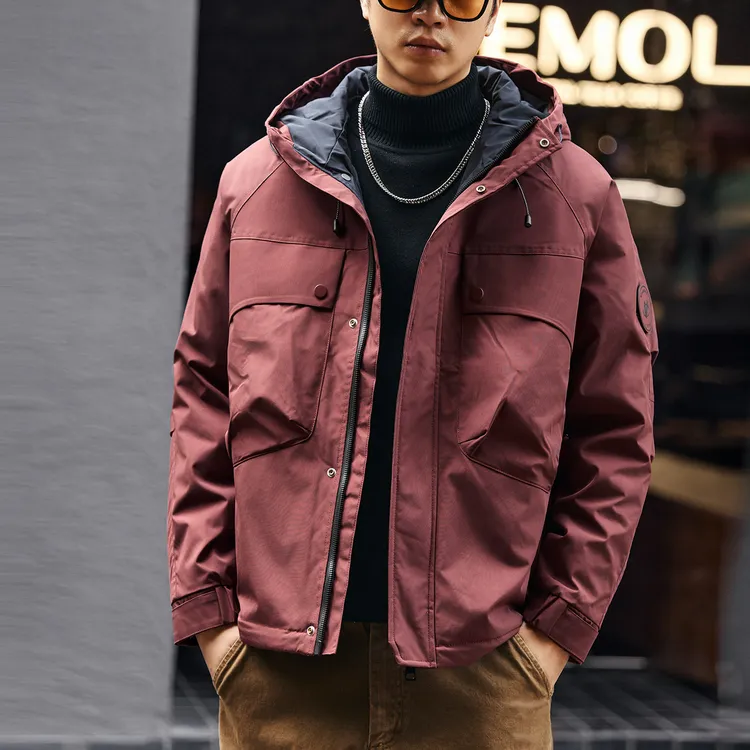 格蓝鹿美式户外工装冲锋衣外套男冬季潮牌加棉加厚夹克休闲棉服男