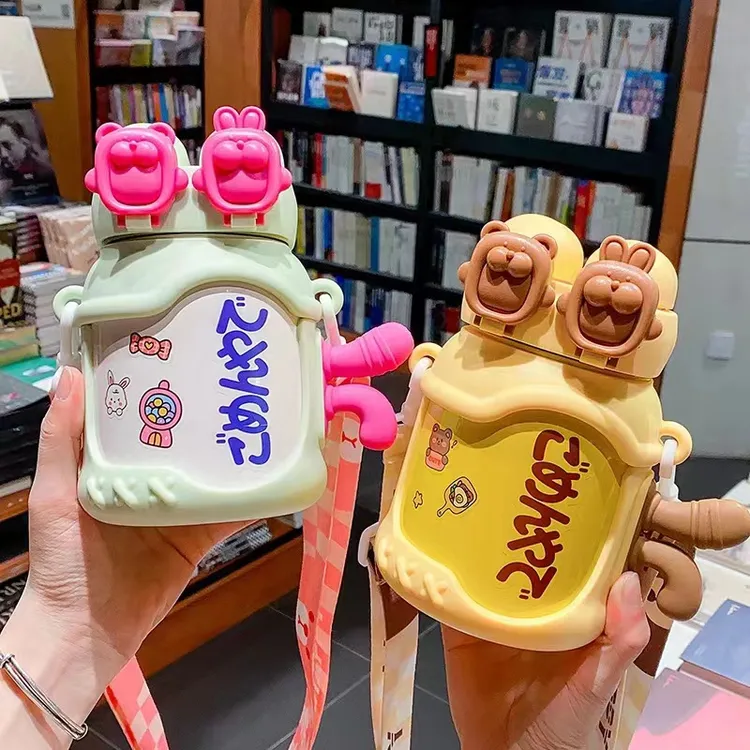 高颜值网红316大容量双饮盖保温杯女生儿童吸管杯户外便携防摔