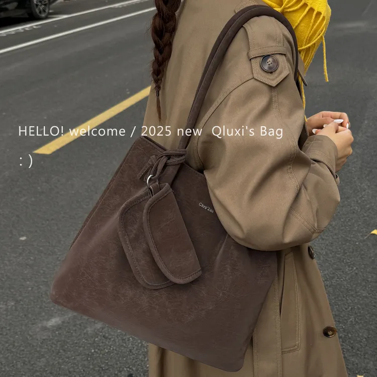 【QIANLUXI/千璐禧】 慵懒风休闲大容量托特包秋冬复古麂皮绒单肩包