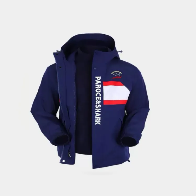 意大利PAROCE&SHARK鲨鱼刺绣LOGO三合一多功能冲锋衣滑雪服登山服