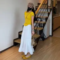 小个子定制140-165百搭高腰蕾丝白色茶花蛋糕裙女夏季新款A字长裙
