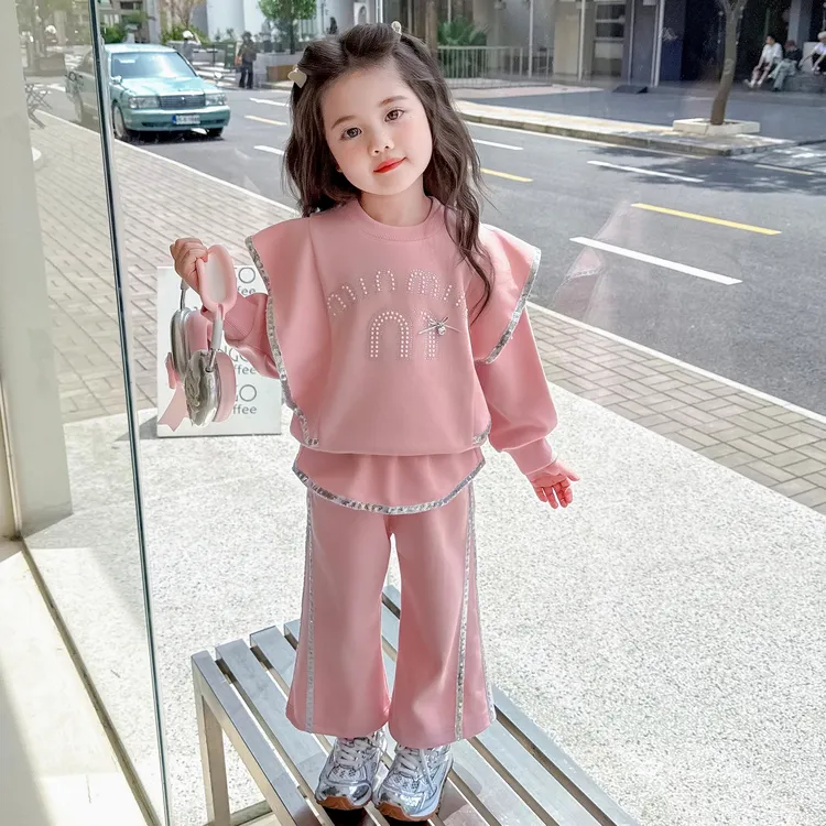 女童套装春装2025新款洋气儿童春秋装卫衣宝宝运动两件套网红秋季