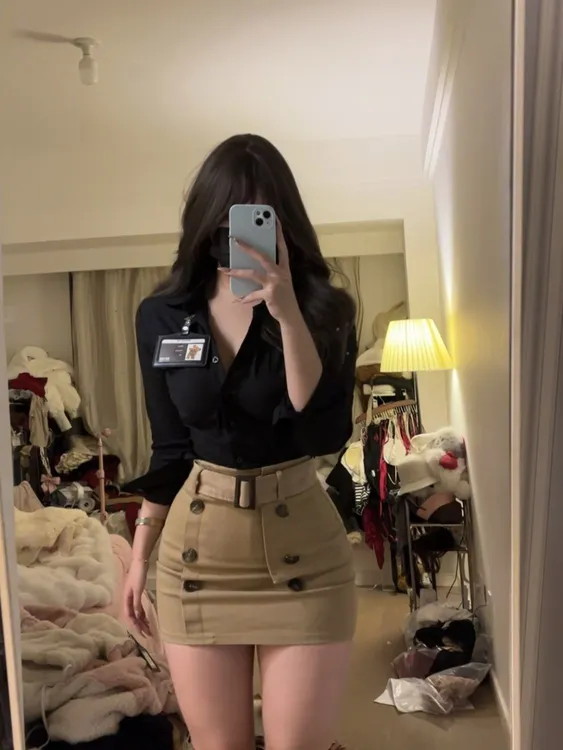 pinkmoon||纯欲风jk制服套装女秋收腰蓬蓬短裙显瘦衬衫上衣两件套