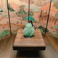 P和田玉黄财神吊坠1394