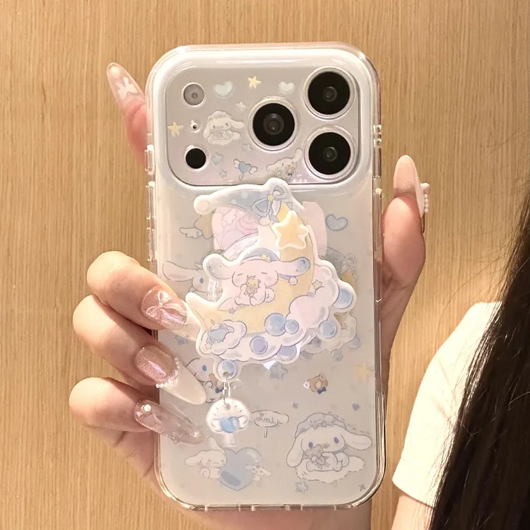 可爱云朵玉桂狗双面IMD支架壳适用苹果17promax手机壳iPhone16/15