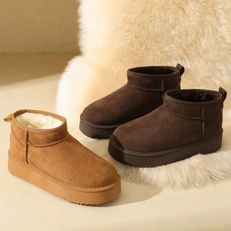 加绒加厚防滑时尚雪地靴桑坡加厚女雪地靴加厚棉靴