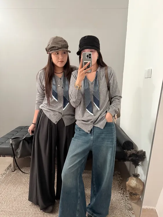 针织毛针织衫圆领女装不褪色时尚上衣开衫长袖秋季