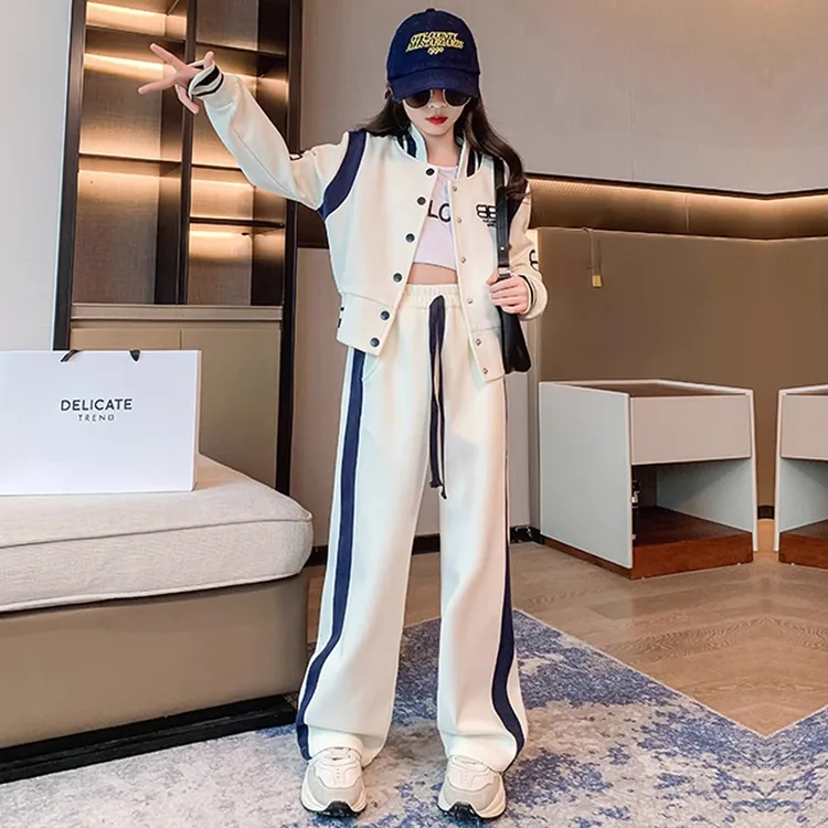 女童春秋套装2025新款春装洋气韩版运动时髦童装儿童棒球服两件套
