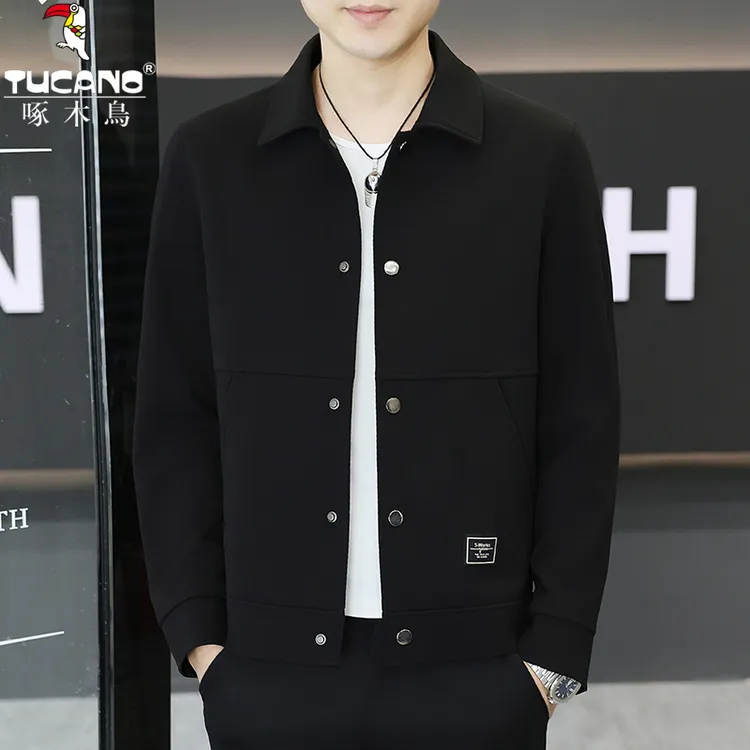 TUCANO/啄木鳥春秋季新款休闲百搭纯色翻领夹克男装帅高级感外套
