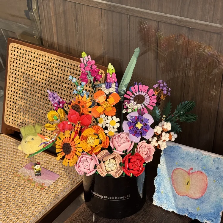 【向阳花开】2025新款积木花束拼装一整套diy拼装七夕积木花材料包