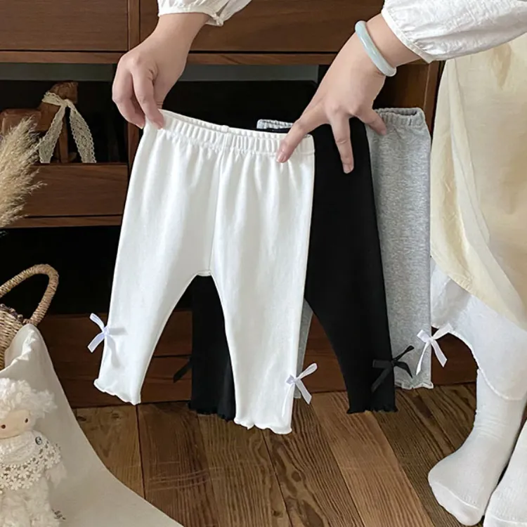 女童打底裤2025新款春秋季宝宝婴儿长裤小女孩儿童蝴蝶结裤子外穿