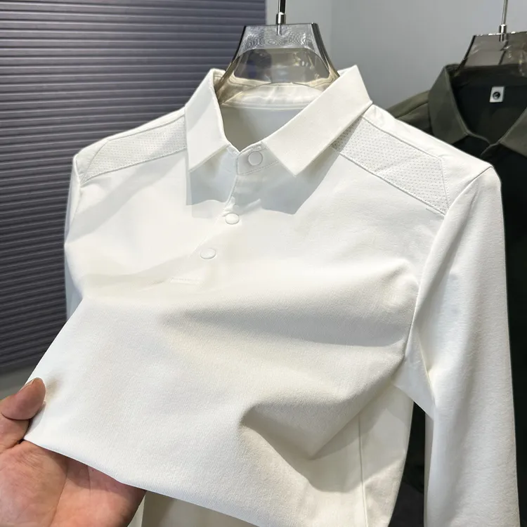 【索罗娜加厚】迪桑面料运动polo衫男轻量化户外多功能翻领长袖t恤