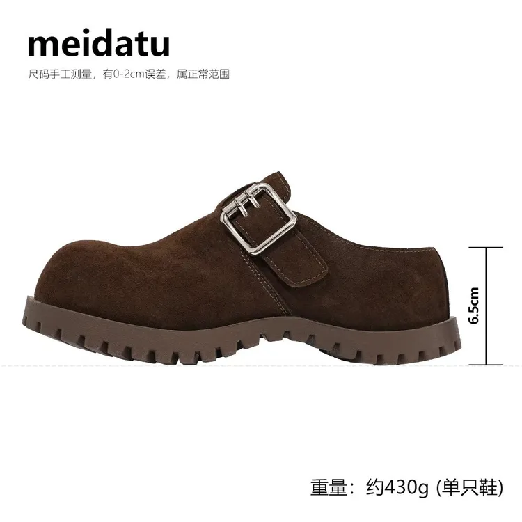 美哒兔复古休闲厚底一脚蹬勃肯鞋X170-J
