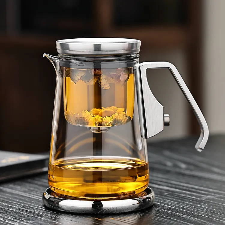 玻璃磁吸无杆飘逸杯茶水分离泡茶壶高档懒人泡茶器家用过滤冲茶具商品图
