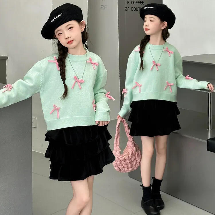 女童毛衣2024最新款爆款儿童洋气时尚百搭韩版宽松套头小女孩毛衣