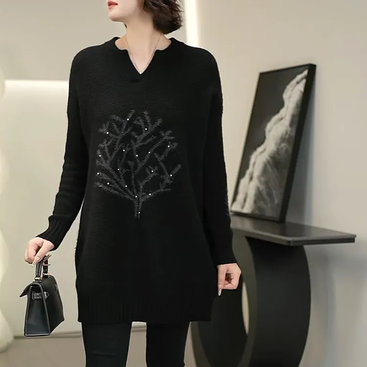 时尚洋气高级感毛衣2025冬季新款微胖女装气质显瘦上衣