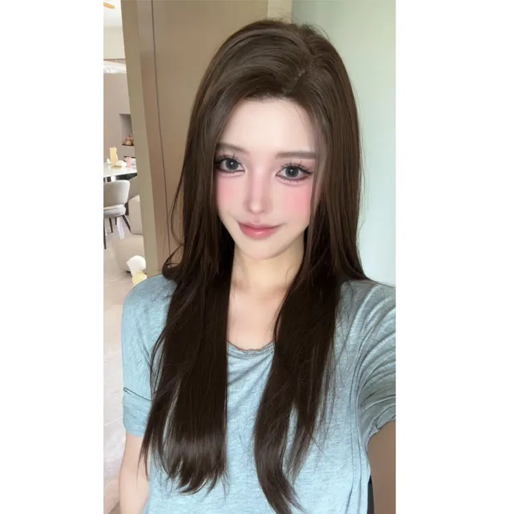 小iu【呼吸系列全头套】半头蕾丝假发隐形无边轻盈精修长直发