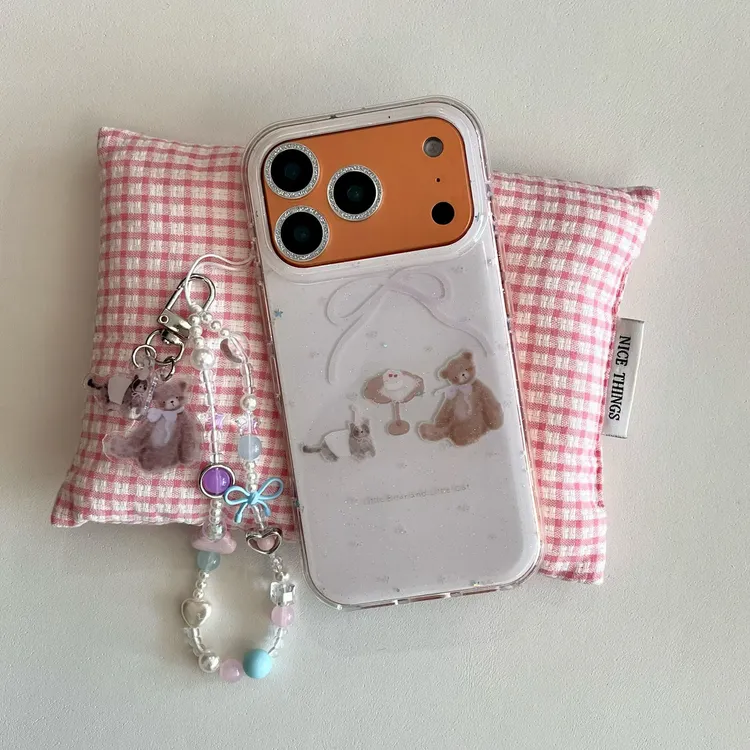 甜品小熊猫咪imd双层手机壳适用苹果iPhone17/16/15/14可爱