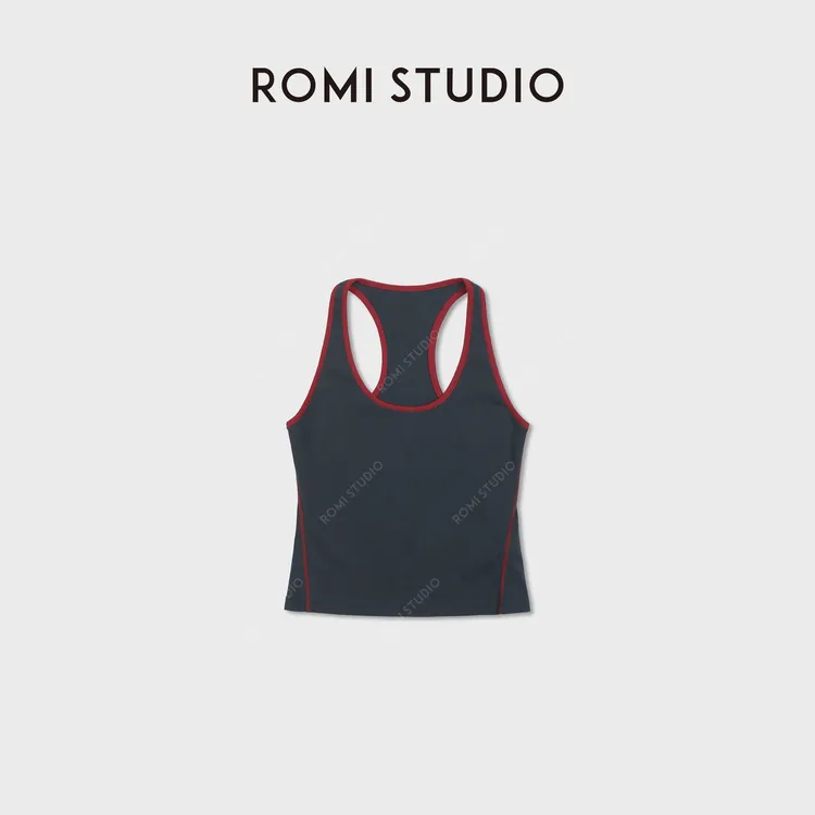 ROMI STUDIO“简约基础”棉+氨纶撞色明线工字背心内搭RWDRSU1553