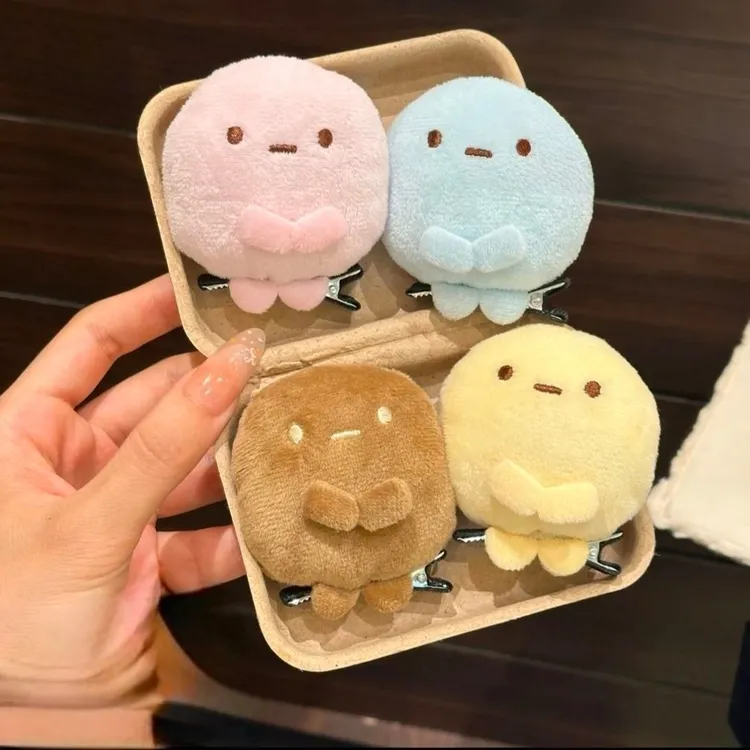 圆子可爱发卡角落生物手玉粉圆蓝圆黄圆玩偶送好朋友礼物公仔zm