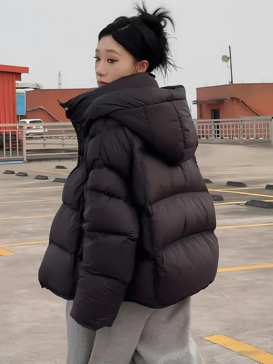 短款羽绒服女2025冬季新款小个子宽松时尚连帽加厚保暖白鸭绒外套