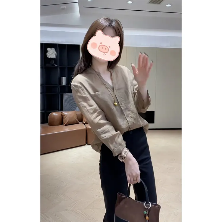 2025夏季欧货极简高级感套装纯色百搭衬衫衬衣+显瘦休闲裤两件套