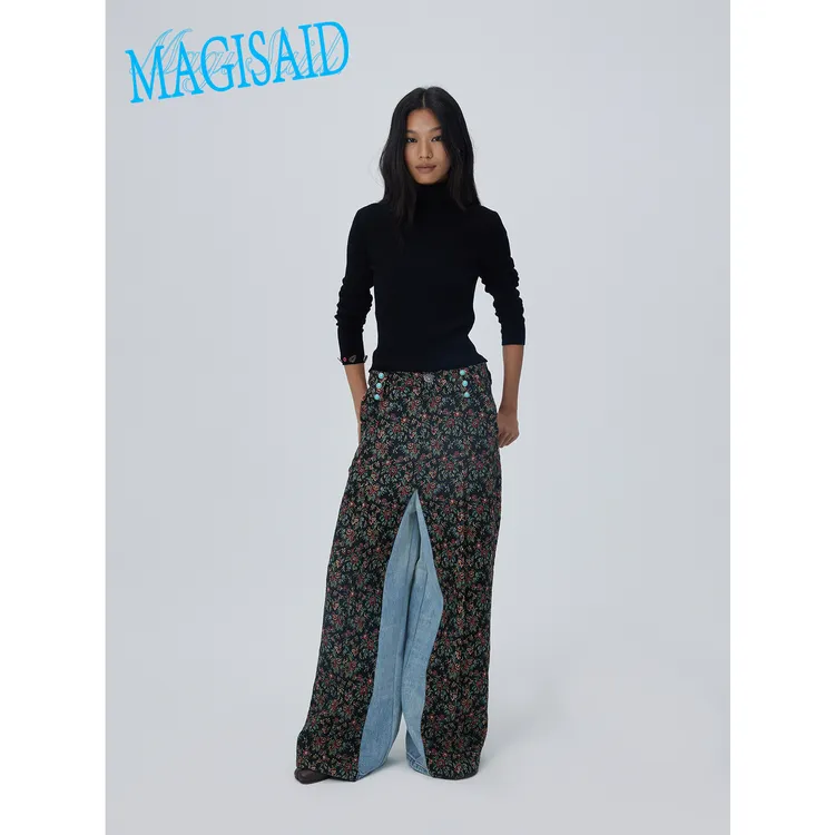 【高领针织衫】magisaid*经典高领露背黑色羊毛针织打底衫