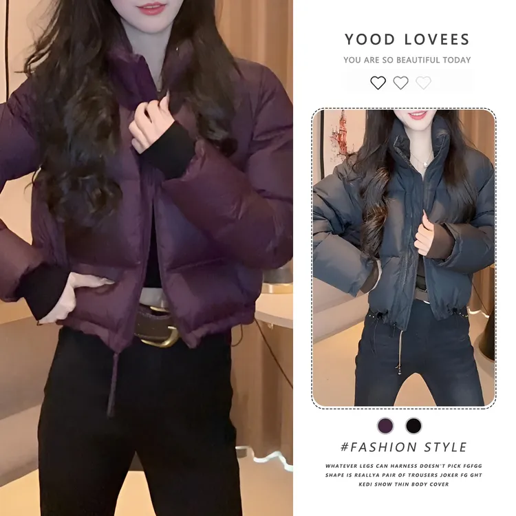 时尚高级感棉服立领外套女2025冬季新款设计感时尚百搭短款上衣