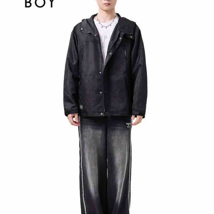 BOYLONDON秋季男女同款潮牌防水户外出行连帽夹克外套N23901